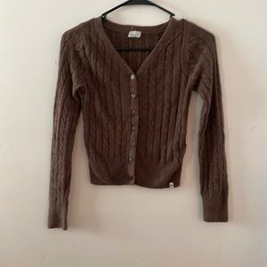 Aberocombie an Fitch super cute brown button up cardigan